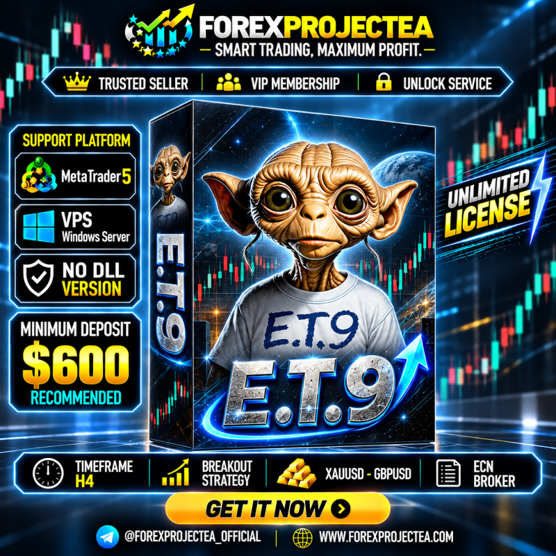 ET9 for MT5 automated gold trading robot dashboard